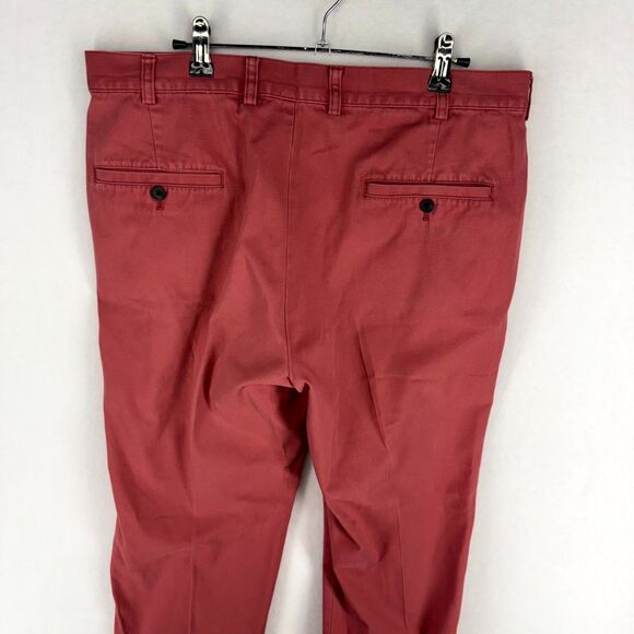 Brooks Brothers "346" 100% Cotton Light Red Khaki Pants Mens Size W35 / L32 - Picture 7 of 12